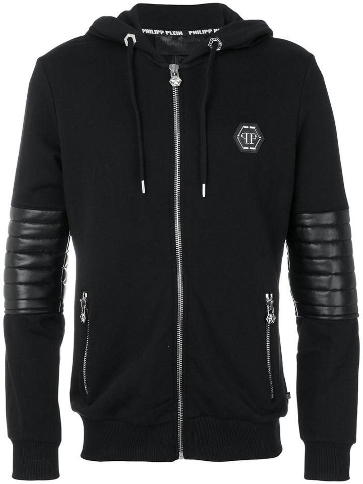Philipp Plein - Nyorai Zipped Hoodie - Men - Cotton/polyester/polyurethane - Xl, Black, Cotton/polyester/polyurethane