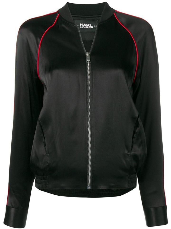 Karl Lagerfeld Karl Signature Bomber Jacket - Black