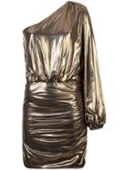 Michelle Mason One Sleeve Midi Dress - Metallic