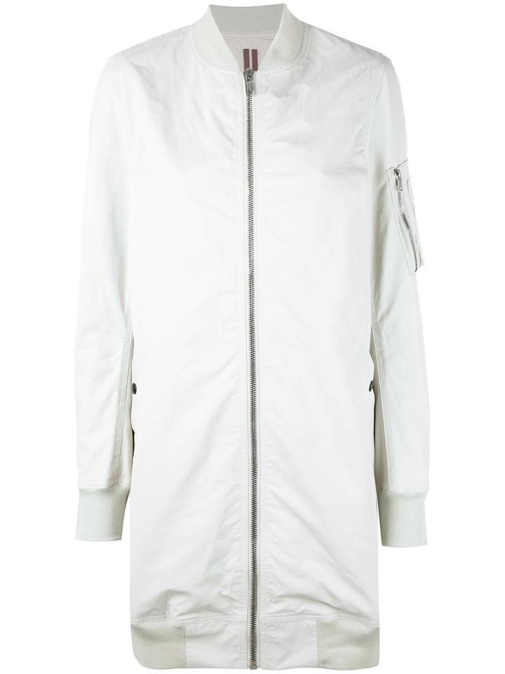 Rick Owens Drkshdw Zipped Bomber Jacket, Women's, Size: Medium, Nude/neutrals, Cotton/polyamide