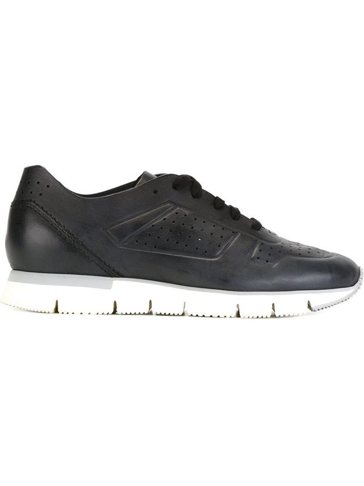 Santoni Low-top Sneakers, Women's, Size: 38.5, Black, Leather/rubber