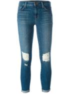 J Brand Distressed Skinny Jeans, Women's, Size: 24, Blue, Cotton/polyester/spandex/elastane