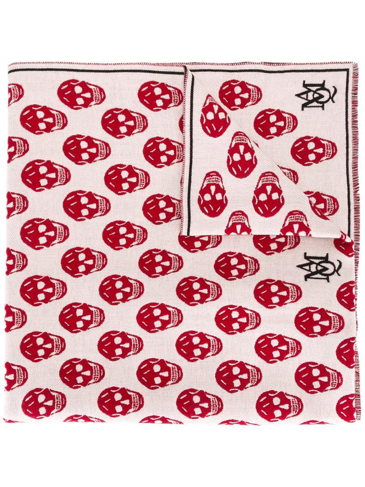 Alexander Mcqueen Skull Knitted Scarf, Wool