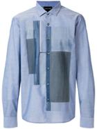 Emporio Armani Printed Patchwork Shirt - Blue