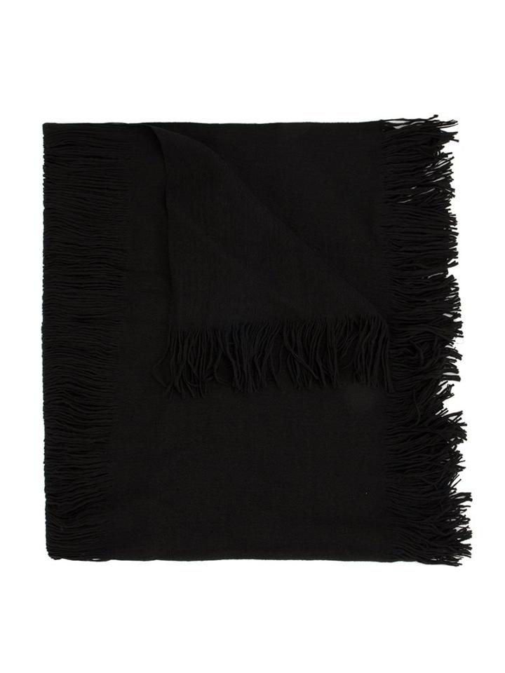 Uma Wang Frayed Scarf, Women's, Black, Virgin Wool