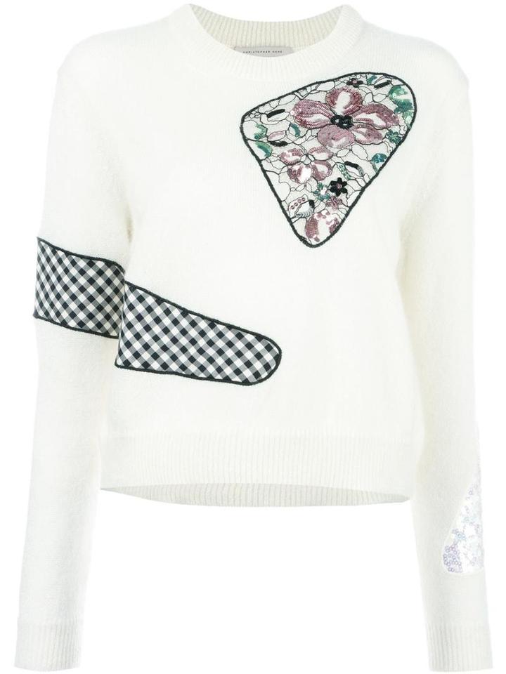 Christopher Kane Patch Detail Jumper, Women's, Size: Medium, Nude/neutrals, Nylon/polyester/mohair/plastic