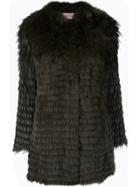 Yves Salomon Knitted Fox Fur Coat - Brown