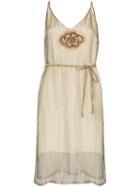 One Vintage Organza Slip Mini Dress - Neutrals