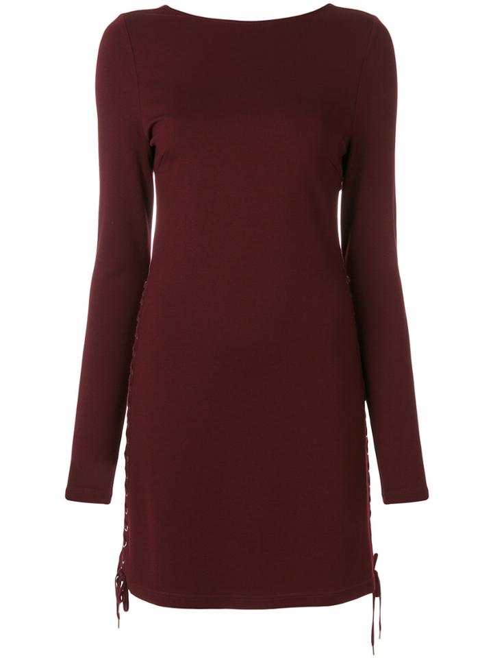 Mcq Alexander Mcqueen Lace-up Dress - Pink & Purple