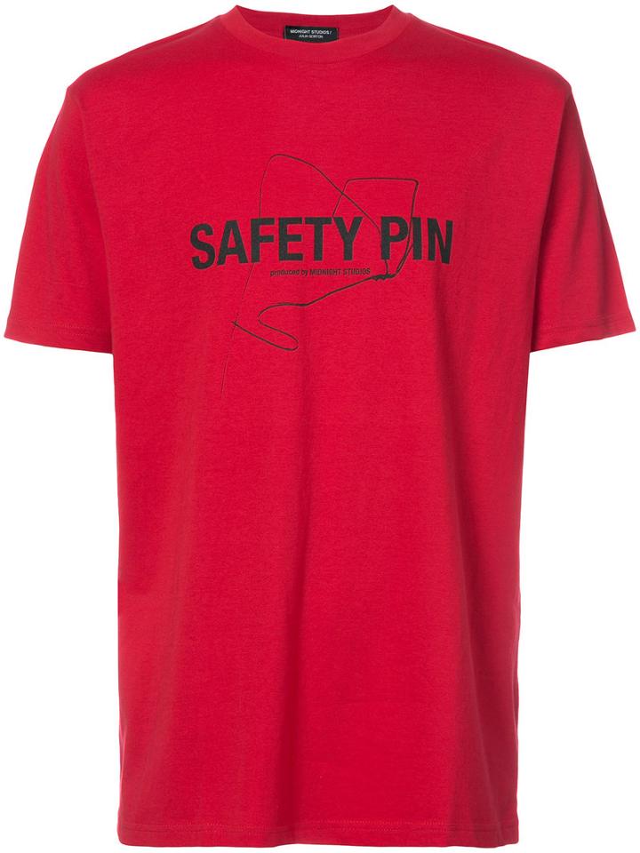Midnight Studios - Safety Pin T-shirt - Men - Cotton - Xl, Red, Cotton