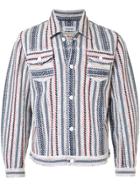 Coohem Striped Fitted Jacket - White