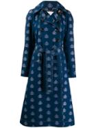Chloé Printed Emblem Trench - Blue