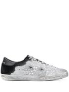 Golden Goose Cracked Effect Sneakers - Silver