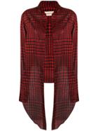 Alexandre Vauthier Cropped Houndstooth Shirt - Red