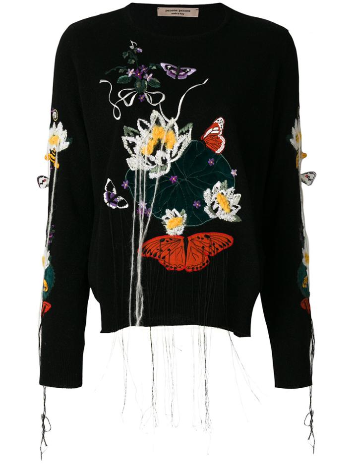 Piccione. Piccione Embroidered Sweater Dress - Black