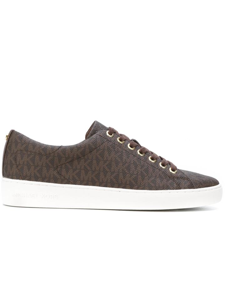 Michael Michael Kors Monogram Print Sneakers - Brown