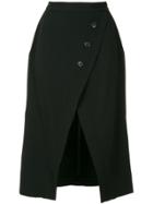Kitx Button Front Slit Skirt - Black