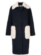 Tu Es Mon Trésor Phoenix Faux Fur Coat - Blue