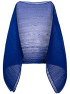 Plain Cape - Women - Polyester - One Size, Blue, Polyester, Pleats Please By Issey Miyake