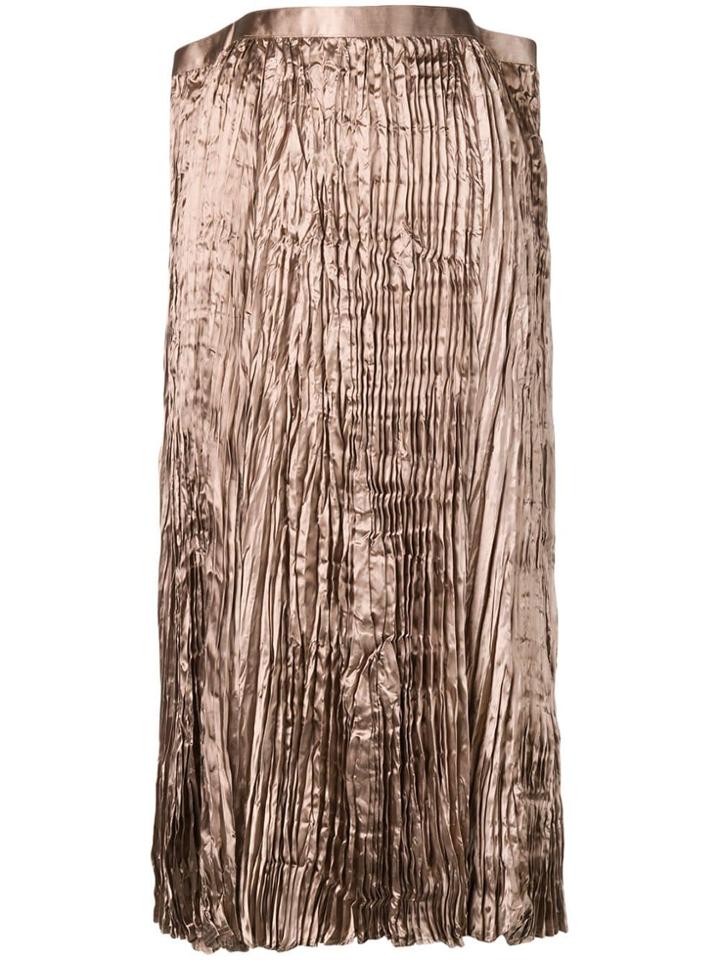 Junya Watanabe Pleated Flared Skirt - Brown