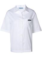 Prada Logo Patch Short-sleeved Shirt - White