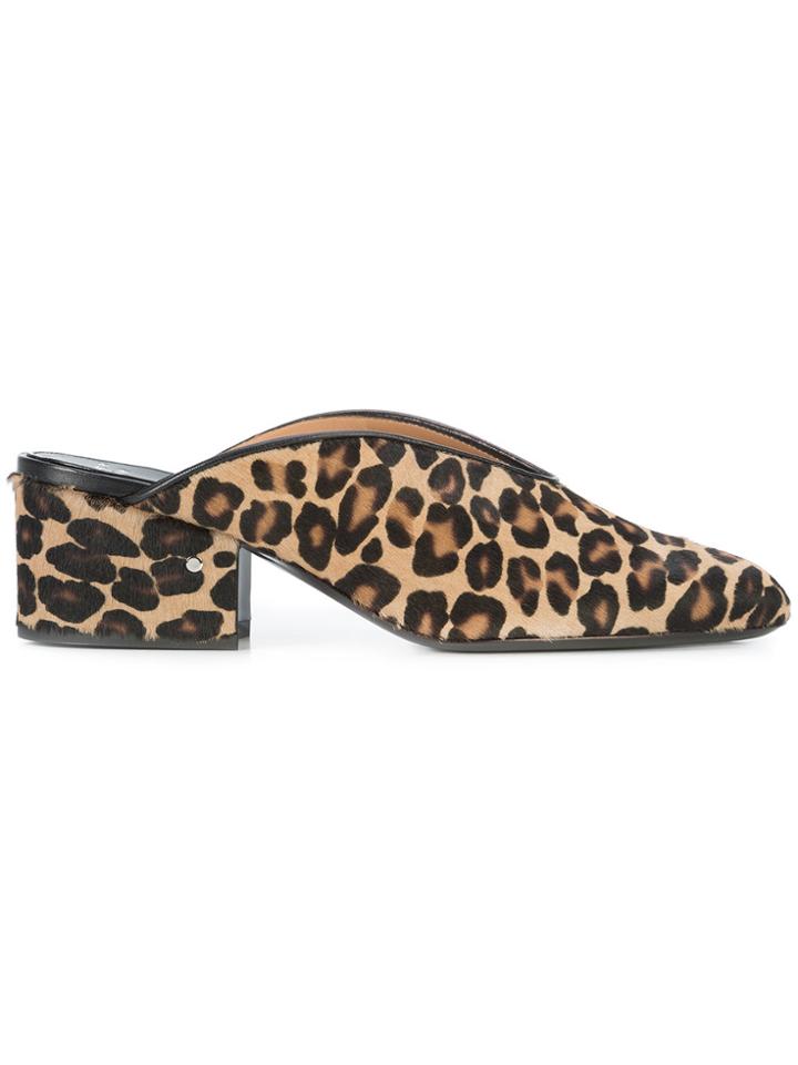 Laurence Dacade Leopard Print Mules - Brown