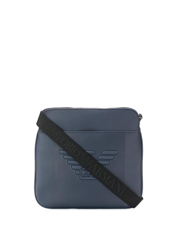 Emporio Armani Embossed Logo Shoulder Bag - Blue