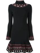 Alexander Mcqueen Patterned A-line Dress, Women's, Size: Medium, Black, Viscose/polyester/polyamide/spandex/elastane