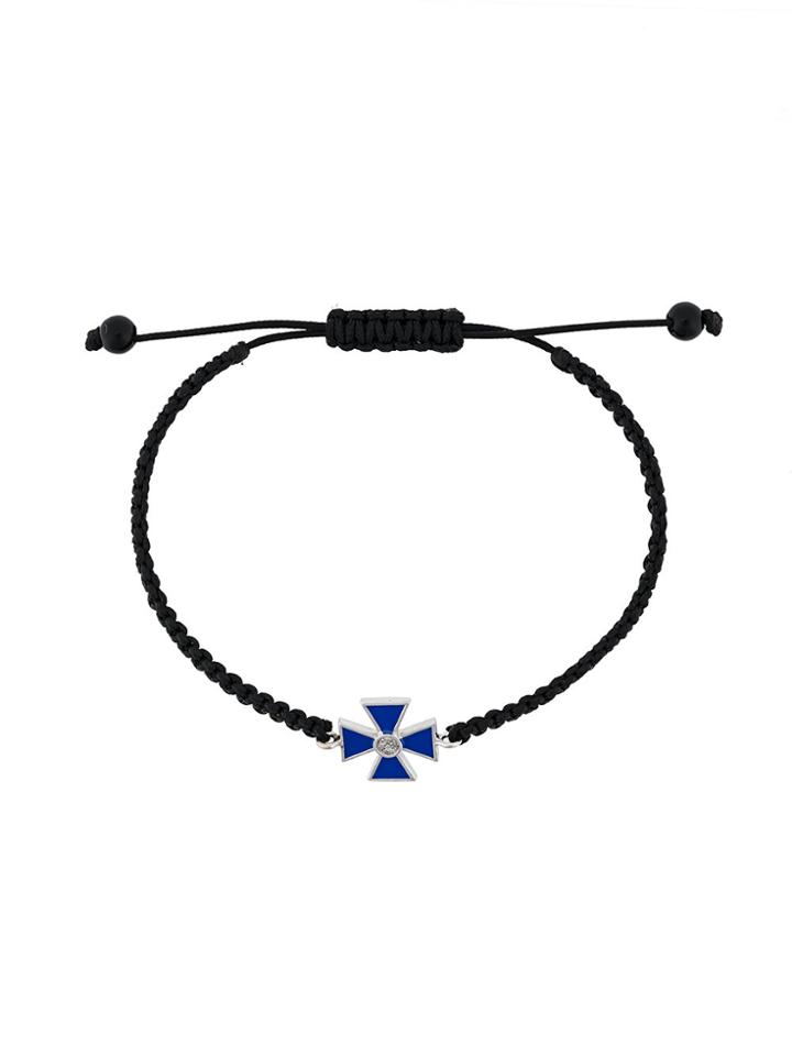 Gemco Maltese Cross Rope Bracelet - Black