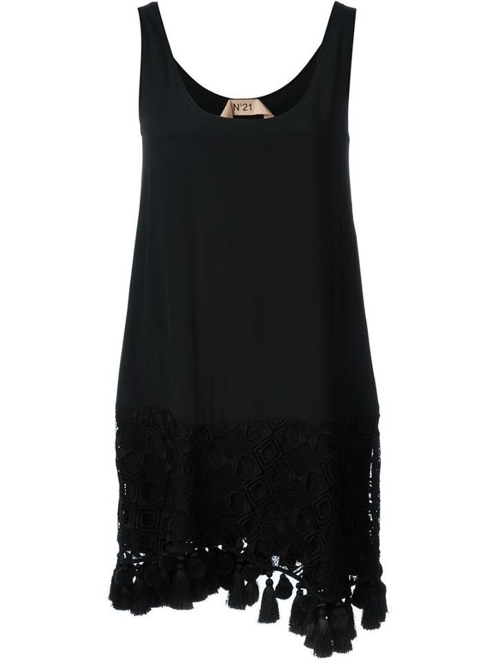 No21 Drop Waist Pompom Tank Dress