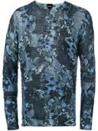 Just Cavalli Snakeskin Pattern Jumper - Blue