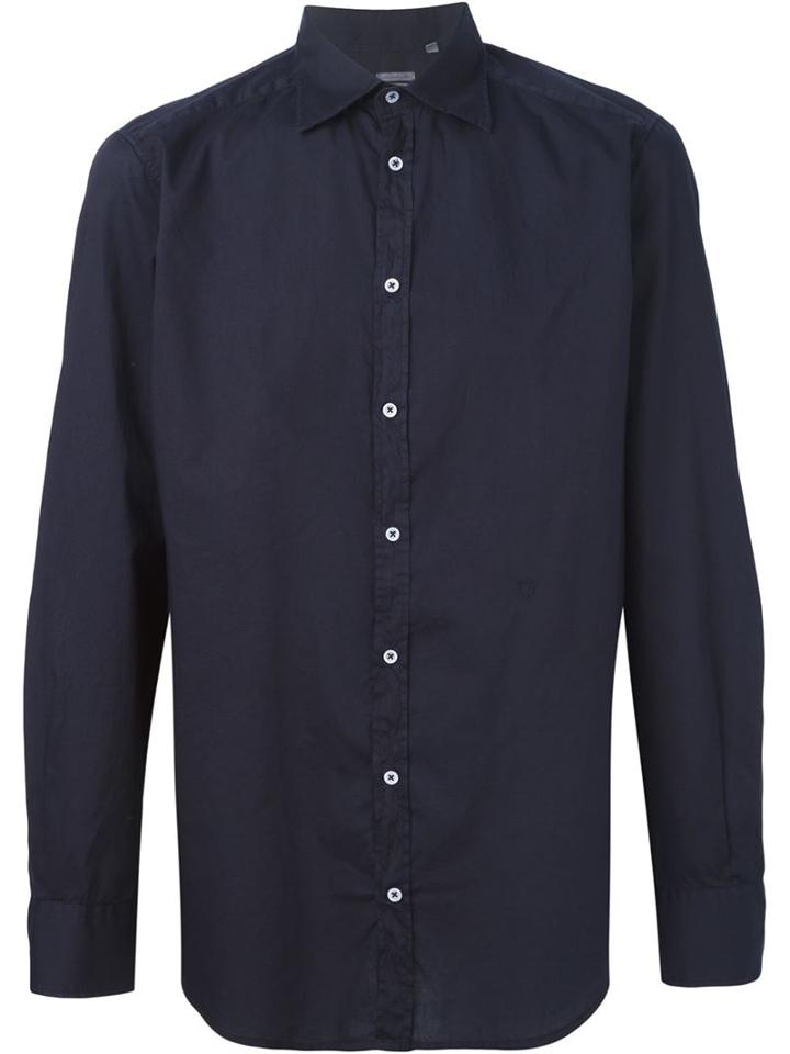 Massimo Alba Genova Shirt, Men's, Size: M, Blue, Cotton