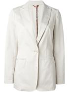 Etro Single Button Blazer, Women's, Size: 42, Nude/neutrals, Cotton/spandex/elastane/silk/viscose