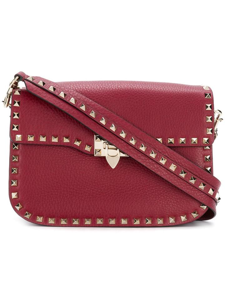 Valentino Rockstud Messenger Bag - Red