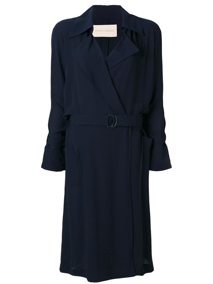 Christian Wijnants Belted Trench Coat - Blue