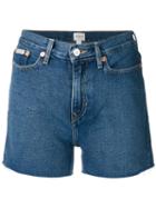 Calvin Klein Jeans - Cut-off Shorts - Women - Cotton - 27, Blue, Cotton