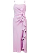 Prabal Gurung Side Ruched Ruffle Sundress - Pink & Purple