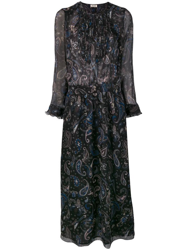 Zadig & Voltaire Paisley Print Maxi Dress - Black