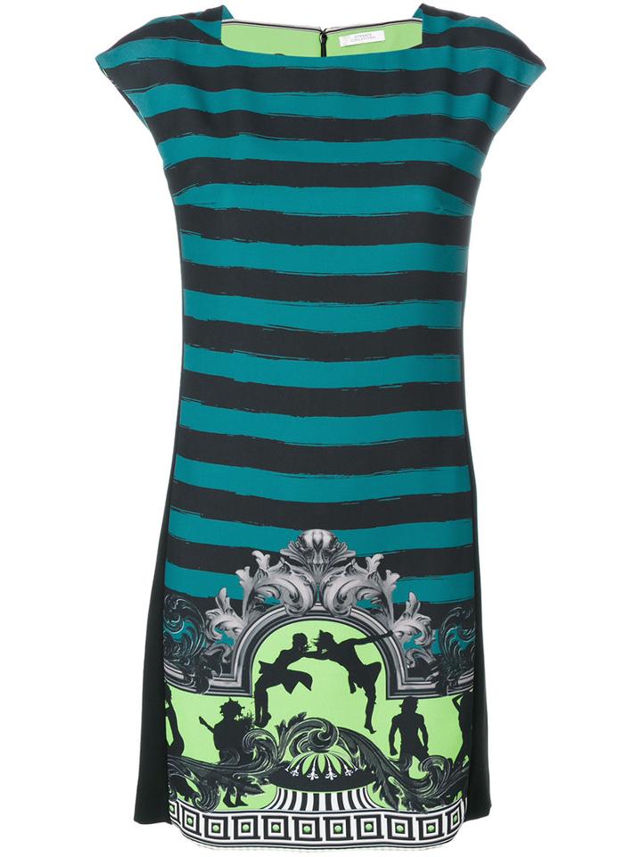 Versace Collection - Striped Mini Dress - Women - Polyester/viscose - 42, Black, Polyester/viscose
