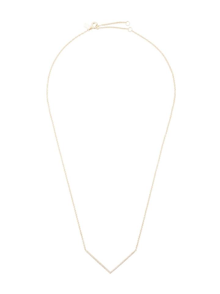 Ef Collection Diamond Chevron Necklace - Metallic