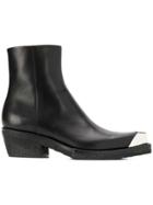 Calvin Klein 205w39nyc Metallic Toe Ankle Boots - Black