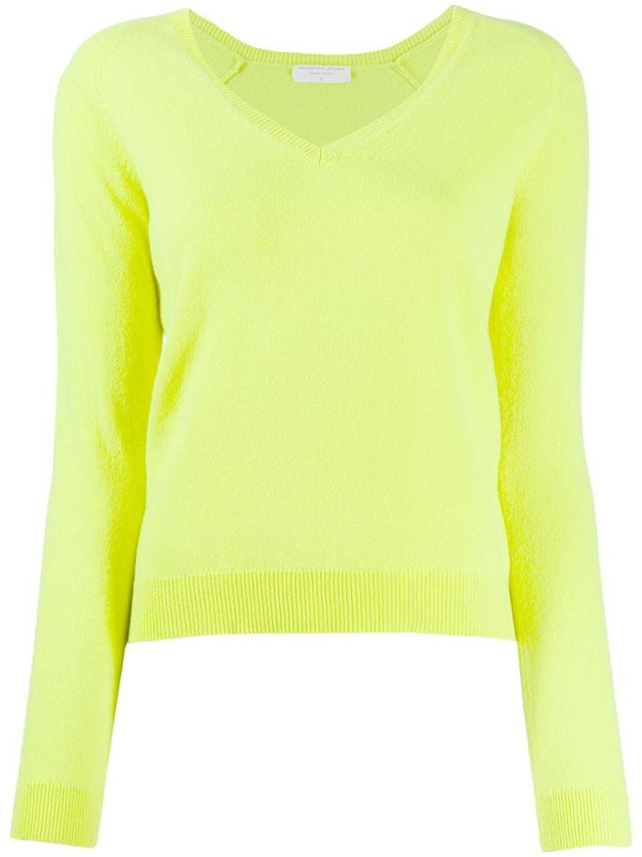 Majestic Filatures Knitted V Neck Jumper - Yellow