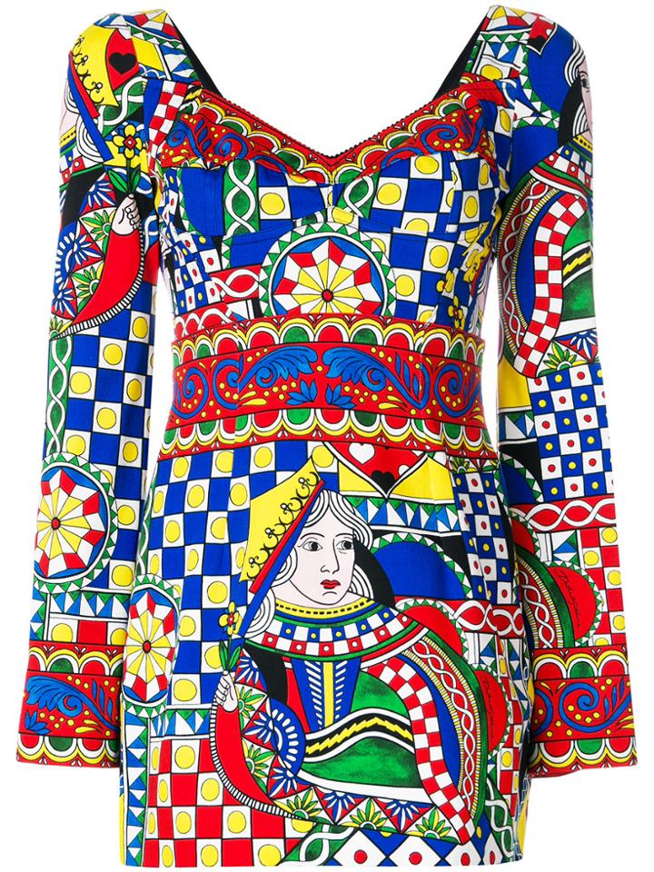 Dolce & Gabbana Queen Of Hearts Printed Top - Multicolour
