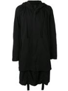 Thom Krom Hooded Long Length Coat, Men's, Size: Medium, Black, Cotton