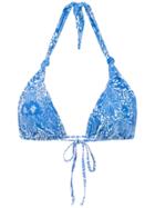 Track & Field Printed Bikini Top - Blue