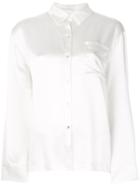 Asceno Side Stripe Pyjama Style Shirt - White
