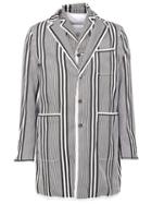 Moncler Striped Short Coat - Blue
