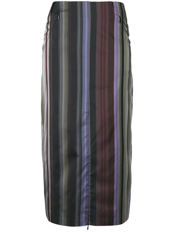 Aalto Striped Straight Skirt - Black