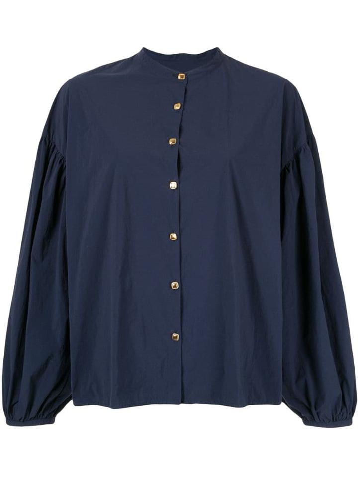 Kolor Long-sleeve Flared Blouse - Blue