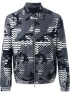 Neil Barrett Patterned Camouflage Shirt Jacket, Men's, Size: Medium, Black, Cotton/spandex/elastane/polyimide